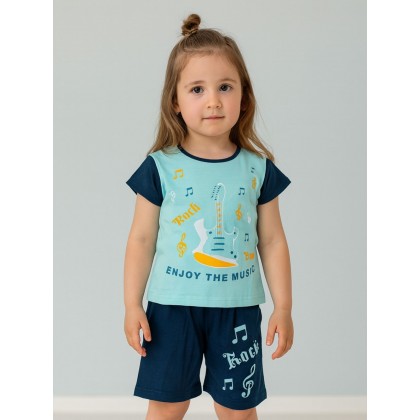 طقم أطفال قطعتين شورت + تيشيريت