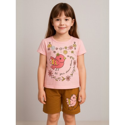 طقم أطفال قطعتين شورت + تيشيريت