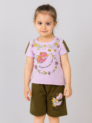 طقم أطفال قطعتين شورت + تيشيريت