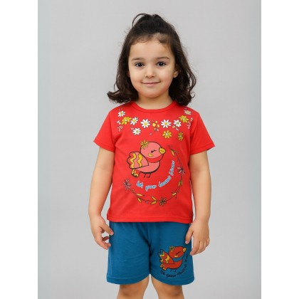 طقم أطفال قطعتين شورت + تيشيريت