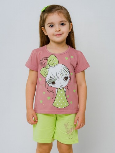 طقم أطفال قطعتين شورت + تيشيريت