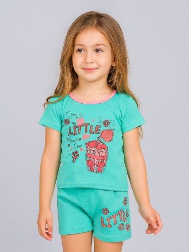 طقم أطفال قطعتين شورت + تيشيريت