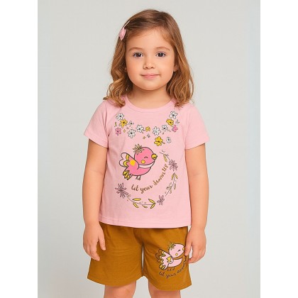 طقم أطفال قطعتين شورت + تيشيريت