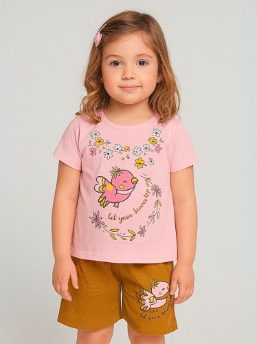 طقم أطفال قطعتين شورت + تيشيريت