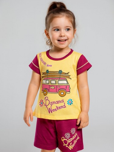 طقم أطفال قطعتين شورت + تيشيريت