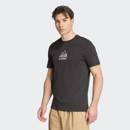 adidas Mens' Terrex Outdoor Athlete Graphic Tee - Black