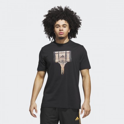 adidas Mens' Basketball Gallery Graphic Tee - Black