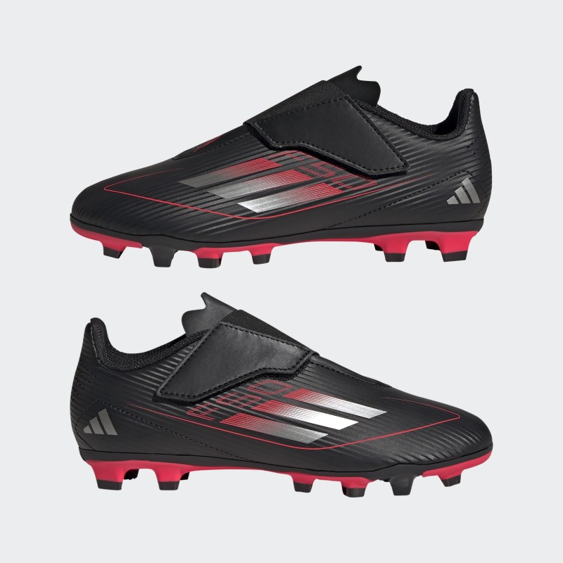 adidas Kids' F50 Club Hook-and-Loop Firm/Multi-Ground Boots - Black
