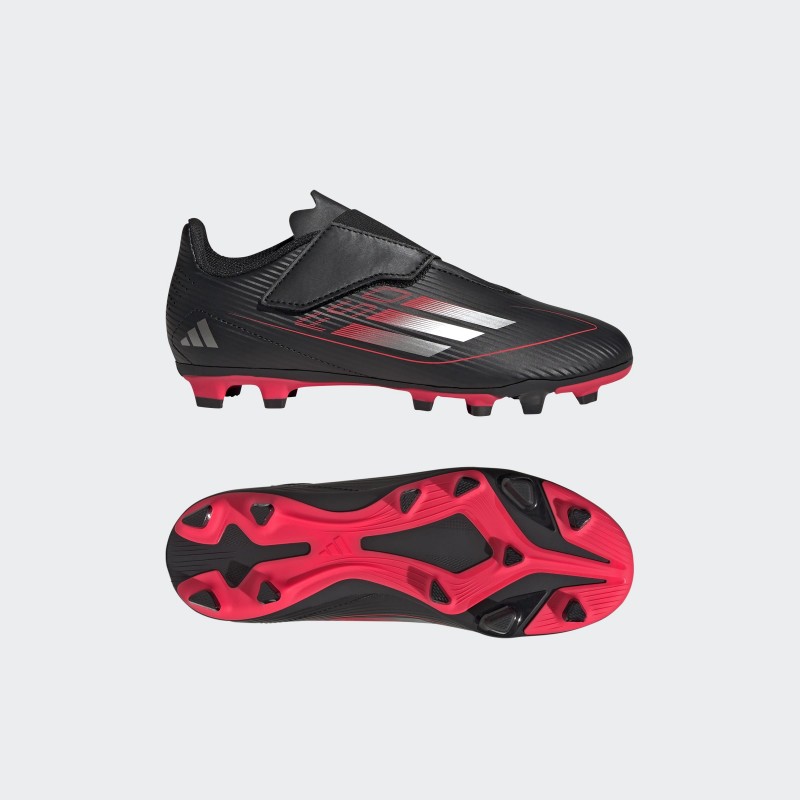 adidas Kids' F50 Club Hook-and-Loop Firm/Multi-Ground Boots - Black