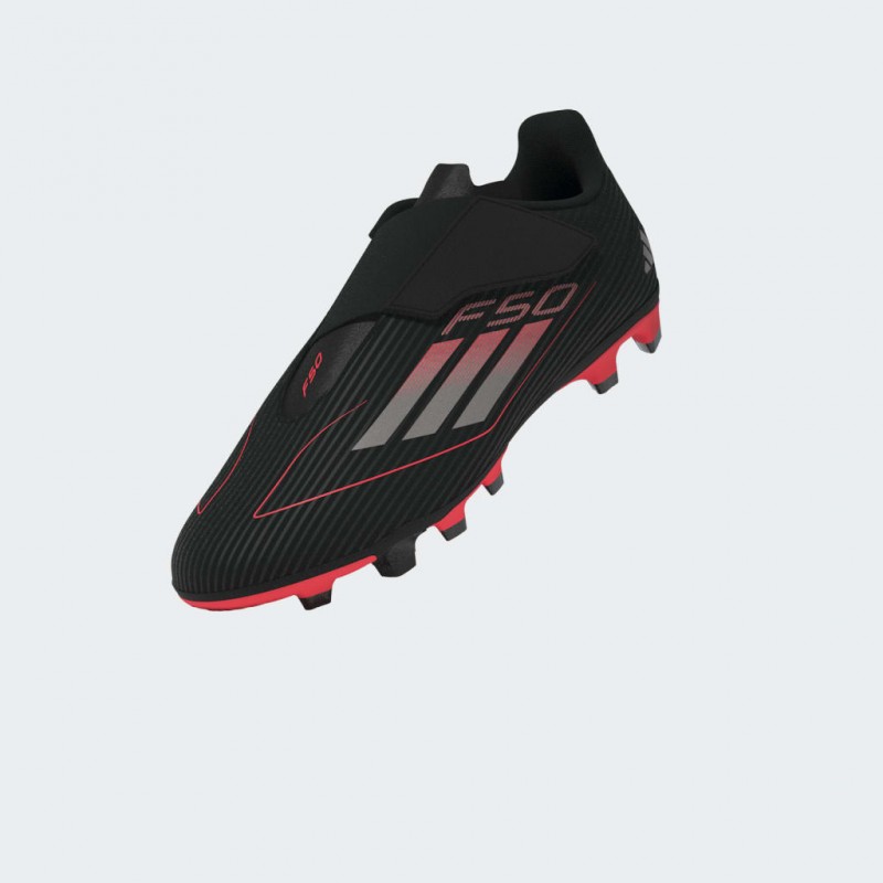 adidas Kids' F50 Club Hook-and-Loop Firm/Multi-Ground Boots - Black