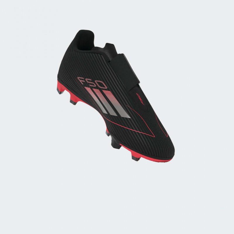 adidas Kids' F50 Club Hook-and-Loop Firm/Multi-Ground Boots - Black