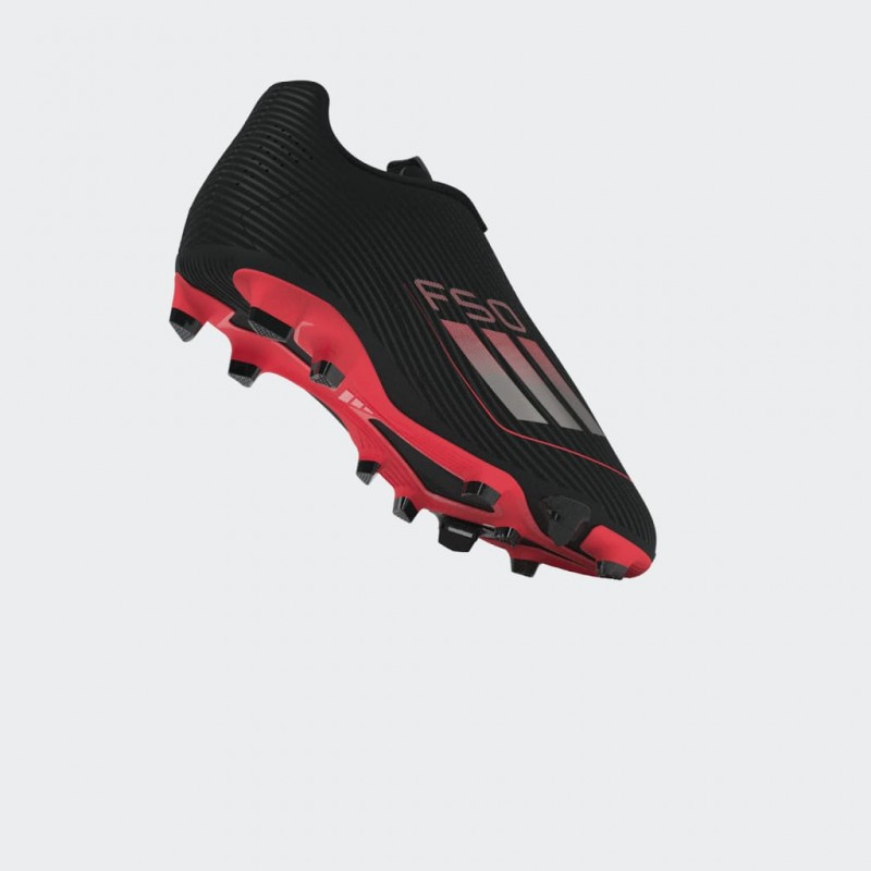 adidas Kids' F50 Club Hook-and-Loop Firm/Multi-Ground Boots - Black