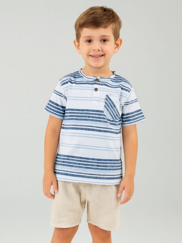 طقم ولادي قطعتين شورت وبلوزة