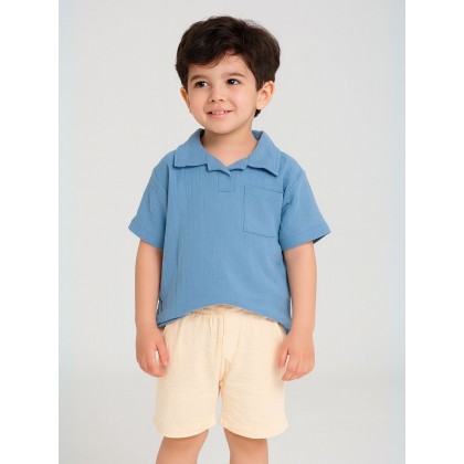 طقم ولادي قطعتين شورت وبلوزة