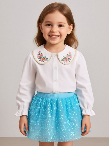 طقم بناتي قطعتين تنورة وقميص