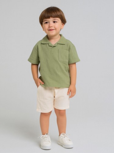 طقم ولادي قطعتين شورت وبلوزة