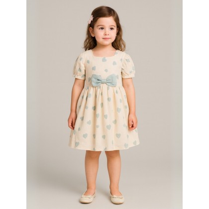 فستان بناتي لون بيج