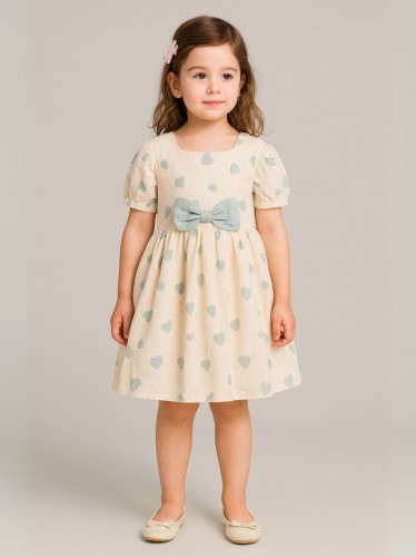فستان بناتي لون بيج