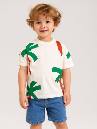 طقم ولادي قطعتين شورت وتيشيريت لون ازرق