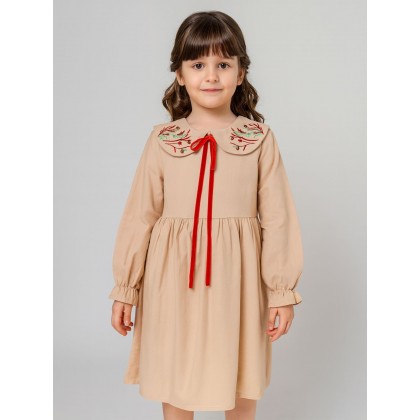 فستان بناتي لون بيج