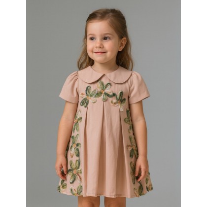 فستان بناتي لون زهري