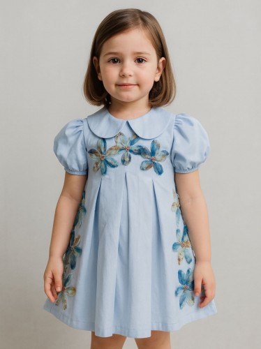 فستان بناتي لون أزرق