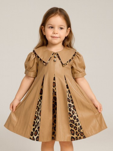 فستان بناتي لون كموني