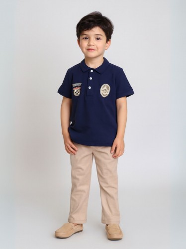 طقم ولادي كحلي وبيج