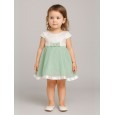 فستان بناتي لون أخضر فستقي