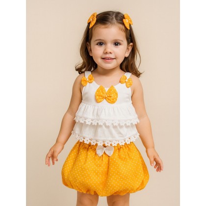 طقم بناتي قطعتين بلوزة وتنورة