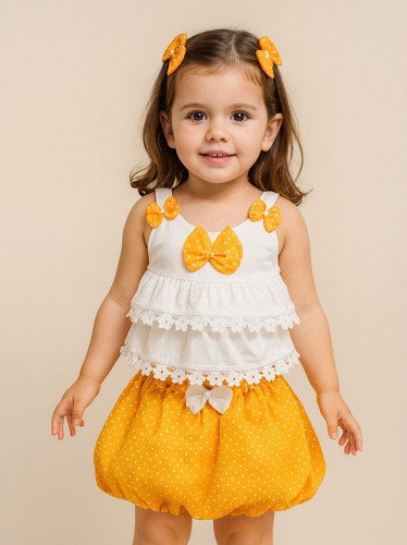 طقم بناتي قطعتين بلوزة وتنورة