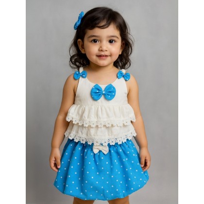 طقم بناتي قطعتين بلوزة وتنورة