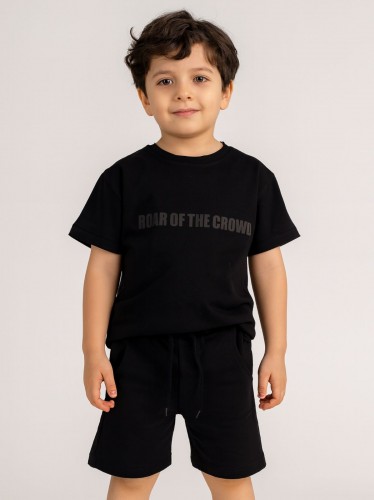 طقم تيشيرت و شورت لون أسود