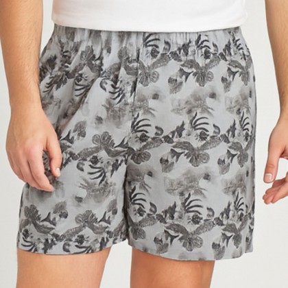 بوكسر رجال قطني لون رمادي بأشكال