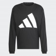 Adidas Mens' Essentials Big Logo Single Jersey Long Sleeve Tee- Black