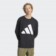 Adidas Mens' Essentials Big Logo Single Jersey Long Sleeve Tee- Black