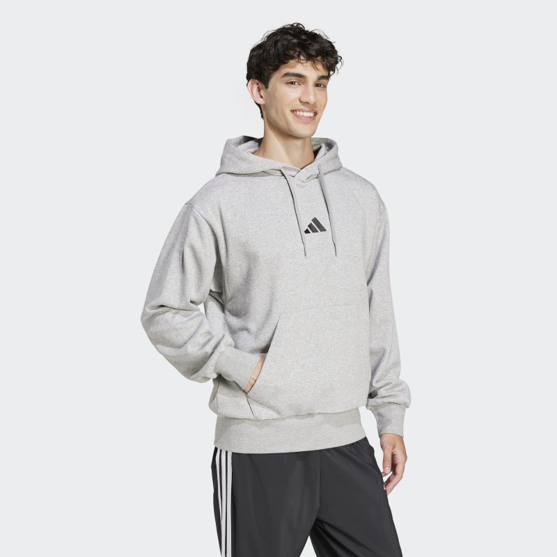 Adidas Mens' Essentials Feelcozy Fleece Hoodie - Grey