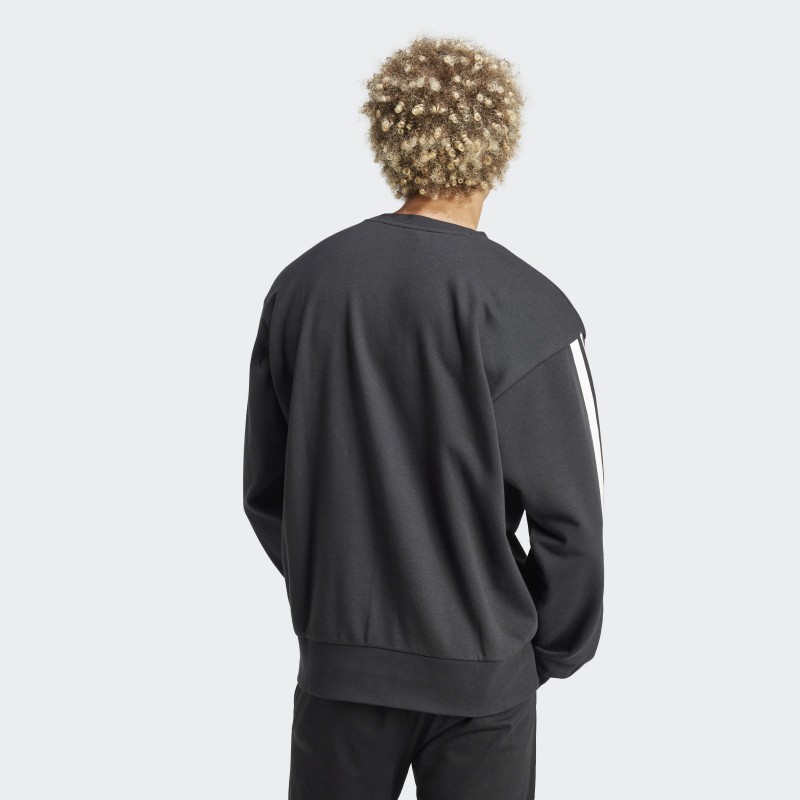 Adidas Mens' Essentials 3-Stripes French Terry Sweatshirt - Black