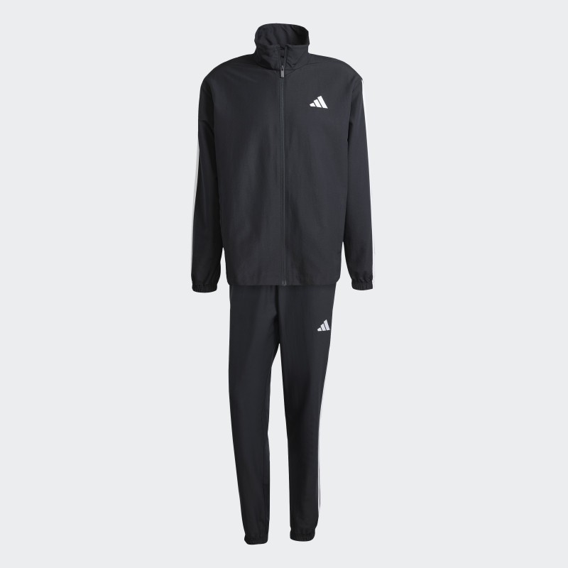 Adidas Mens' Sportswear Basic 3-Stripes Woven Track Suit - Black