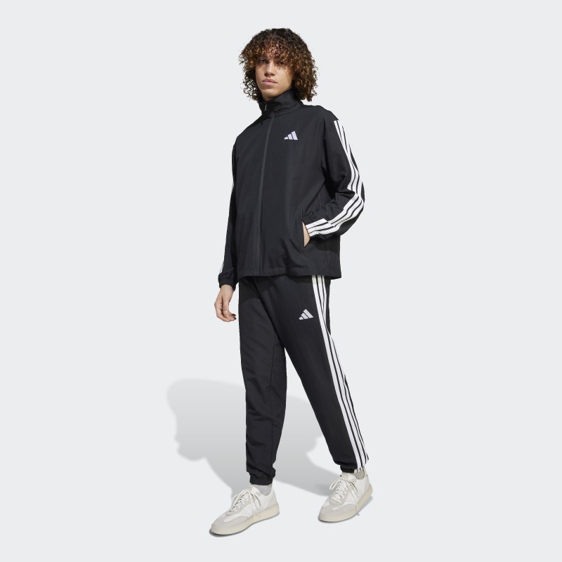 Adidas Mens' Sportswear Basic 3-Stripes Woven Track Suit - Black