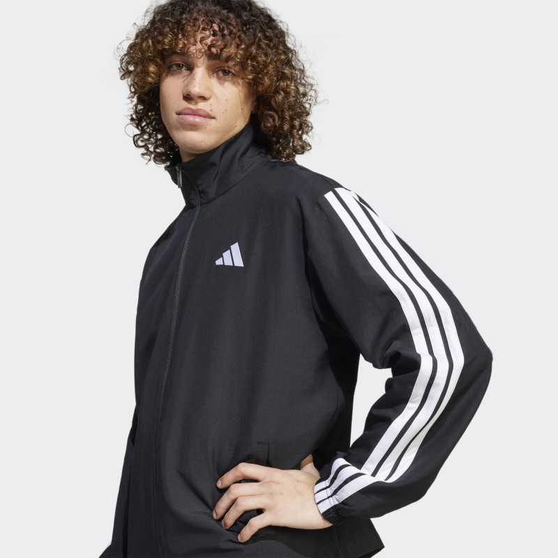 Adidas Mens' Sportswear Basic 3-Stripes Woven Track Suit - Black