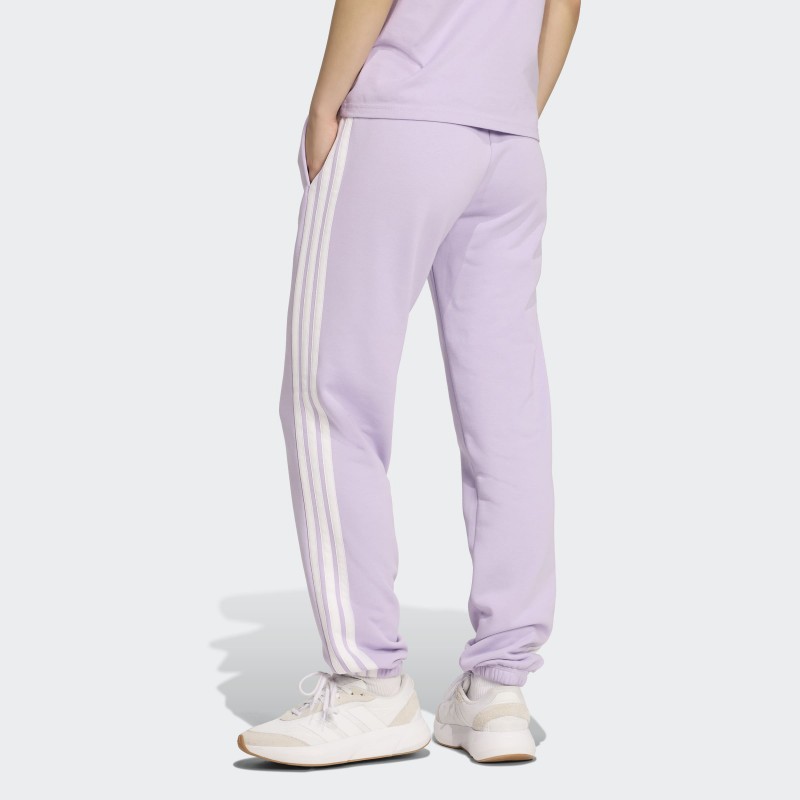 Adidas Womens' Essentials 3-Stripes French Terry Cuffed Joggers - Purple