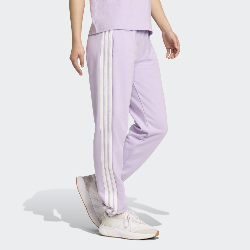 Adidas Womens' Essentials 3-Stripes French Terry Cuffed Joggers - Purple