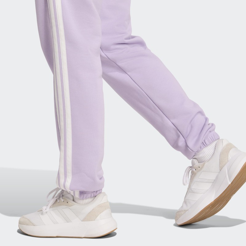 Adidas Womens' Essentials 3-Stripes French Terry Cuffed Joggers - Purple