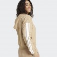 Adidas Womens' Essentials 3-Stripes French Terry Full-Zip Hoodie - Brown