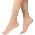 جوارب ستاتي شفاف نايلون (10 أزواج) لون بيج