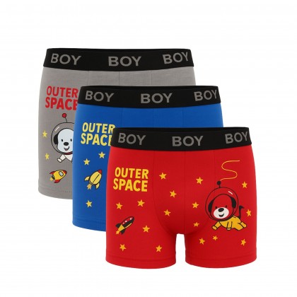 طقم داخلي بوكسر (3 قطع) للأطفال بألوان متعددة