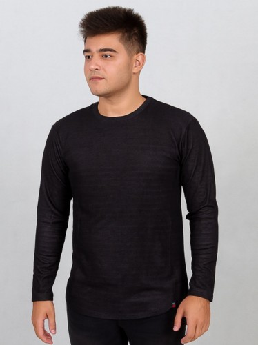 بلوزة بأكمام طويلة للرجال لون أسود