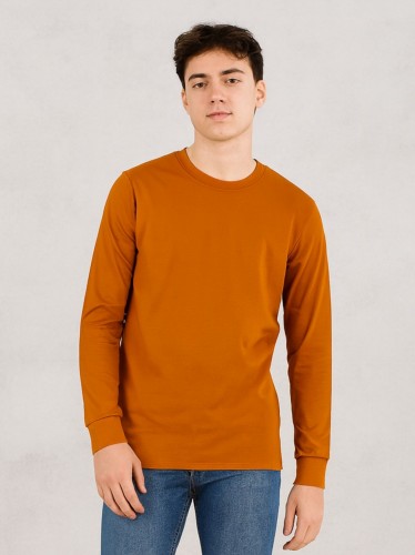 بلوزة بأكمام طويلة للرجال لون بني