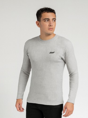 بلوزة بأكمام طويلة للرجال لون رمادي